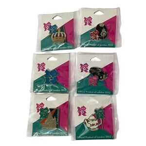 LONDON 2012 Olympics Wenlock Pin Set (Teapot, Car, Crown and others